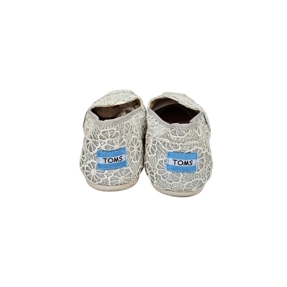 Toms Silver Sparkly Crochet Alpargata Shoes - Picture 5 of 8